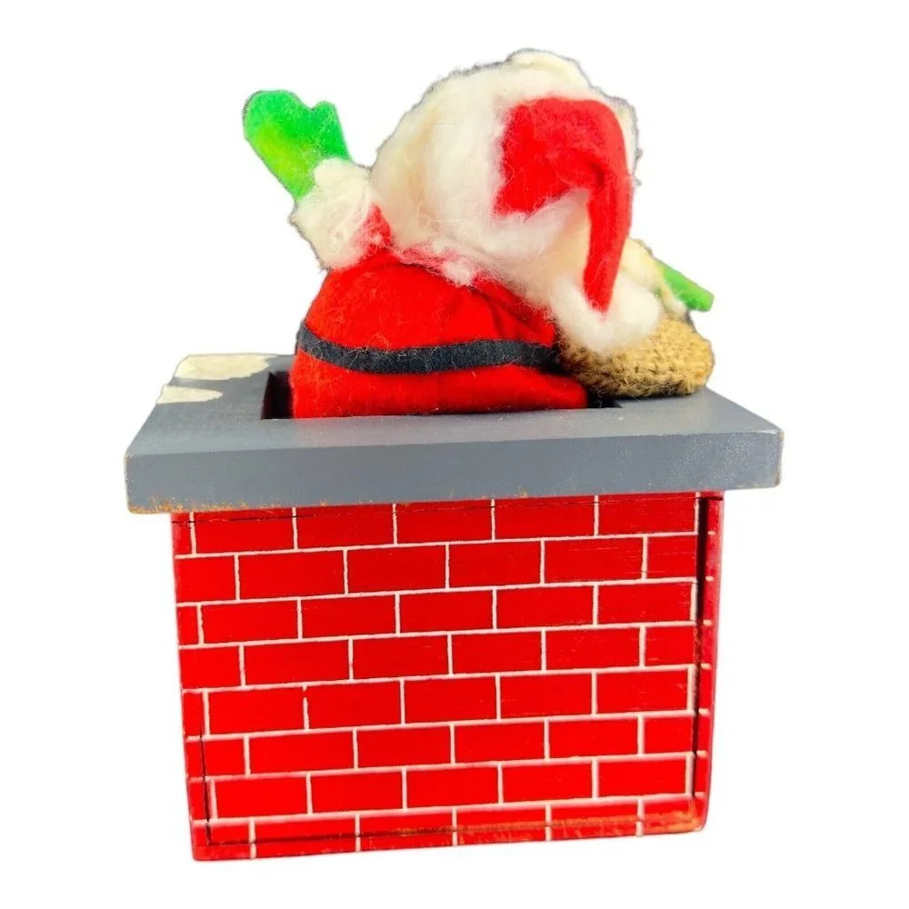 Vintage Enesco 1978 Santa Claus On Chimney Coaster Set 6 Vintage Christmas‎